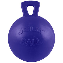 Jolly Pets vue avant du jouet bleu montrant la forme et la poignée, durable pour lancer