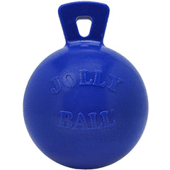 Jolly Pets balle Tug-n-Toss frontale montrant emballage et couleur bleu