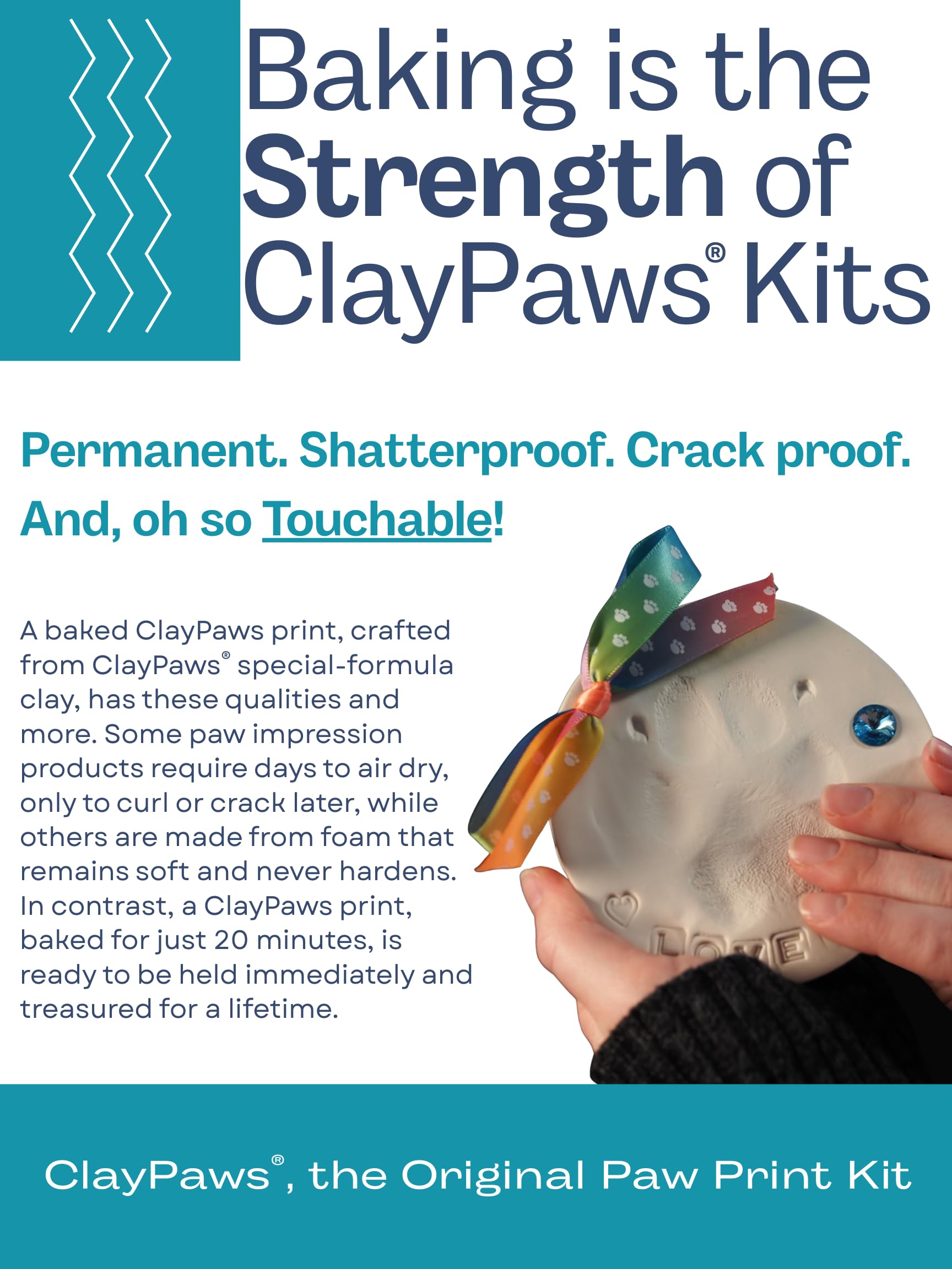 JorVet ClayPaws sachet de transport plastique protégeant l'empreinte pour remise