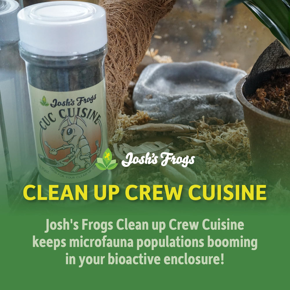 Josh's Frogs gros plan sur granulés montrant texture et distribution facile