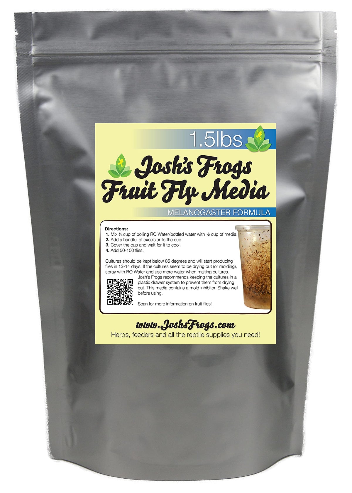 Josh's Frogs emballage avant montrant le sac pratique et protection du produit