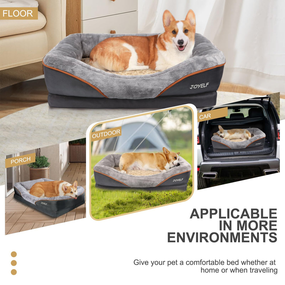JOYELF lit en usage avec grand chien offrant repos apaisant