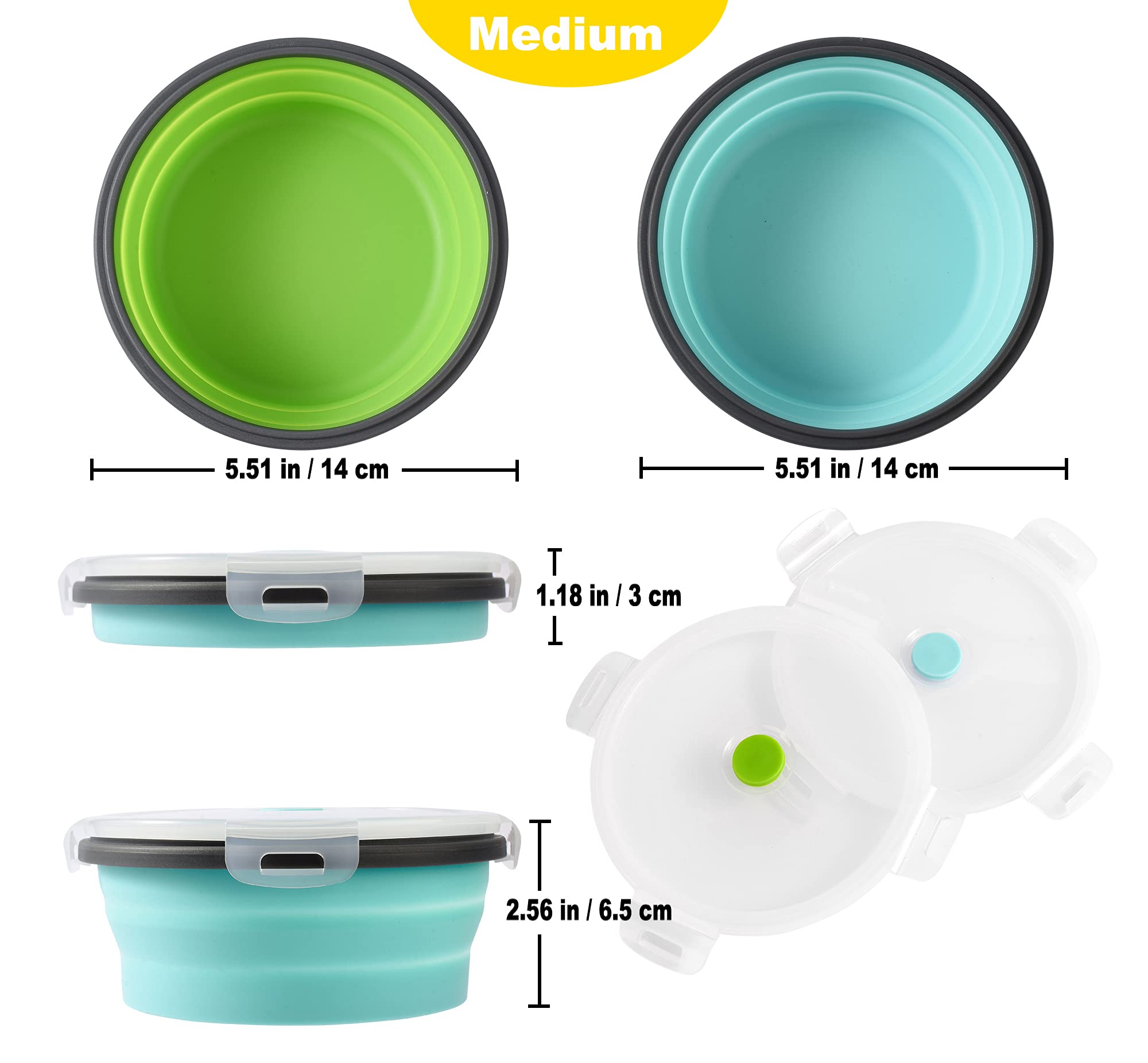 Joyinjojo bol déplié rempli d'eau, hydratation pratique en promenade