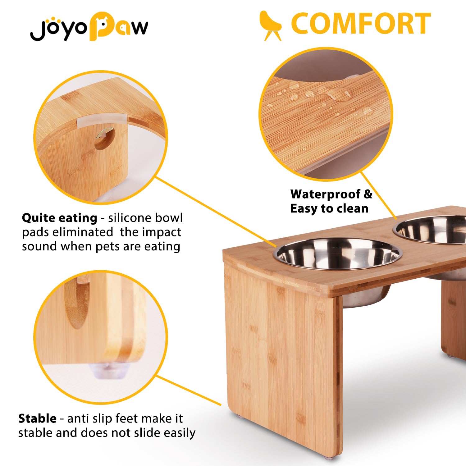 JOYOPAW comparaison d'échelle pour montrer hauteur 10 pouces et confort
