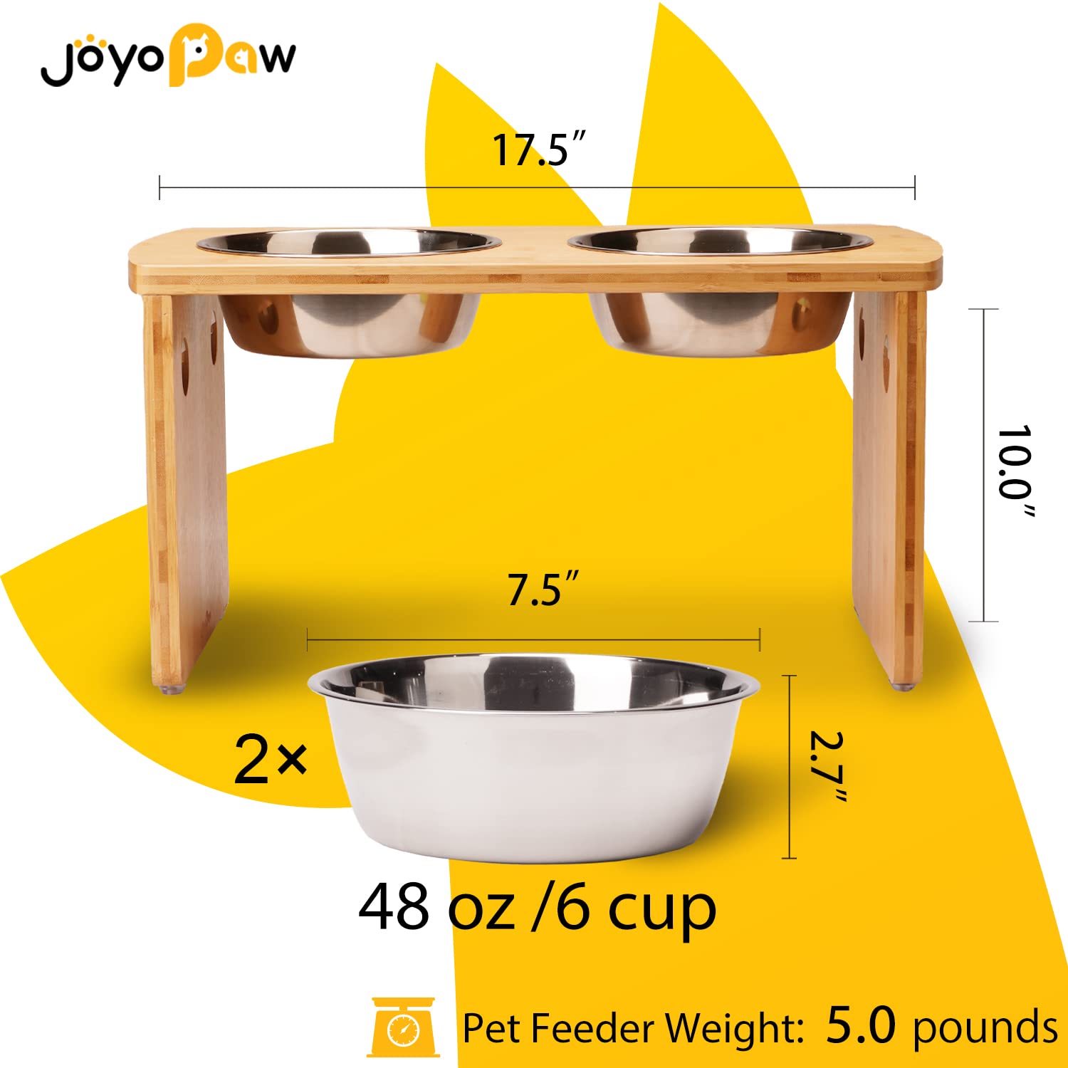 JOYOPAW bols acier inox 6 cups montrant facilité de nettoyage et durabilité