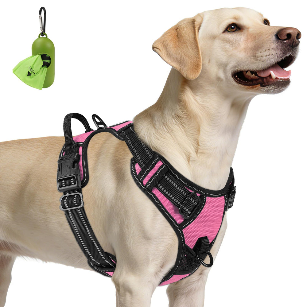Joytale harnais face avant rose montrant clip frontal pour meilleur contrôle