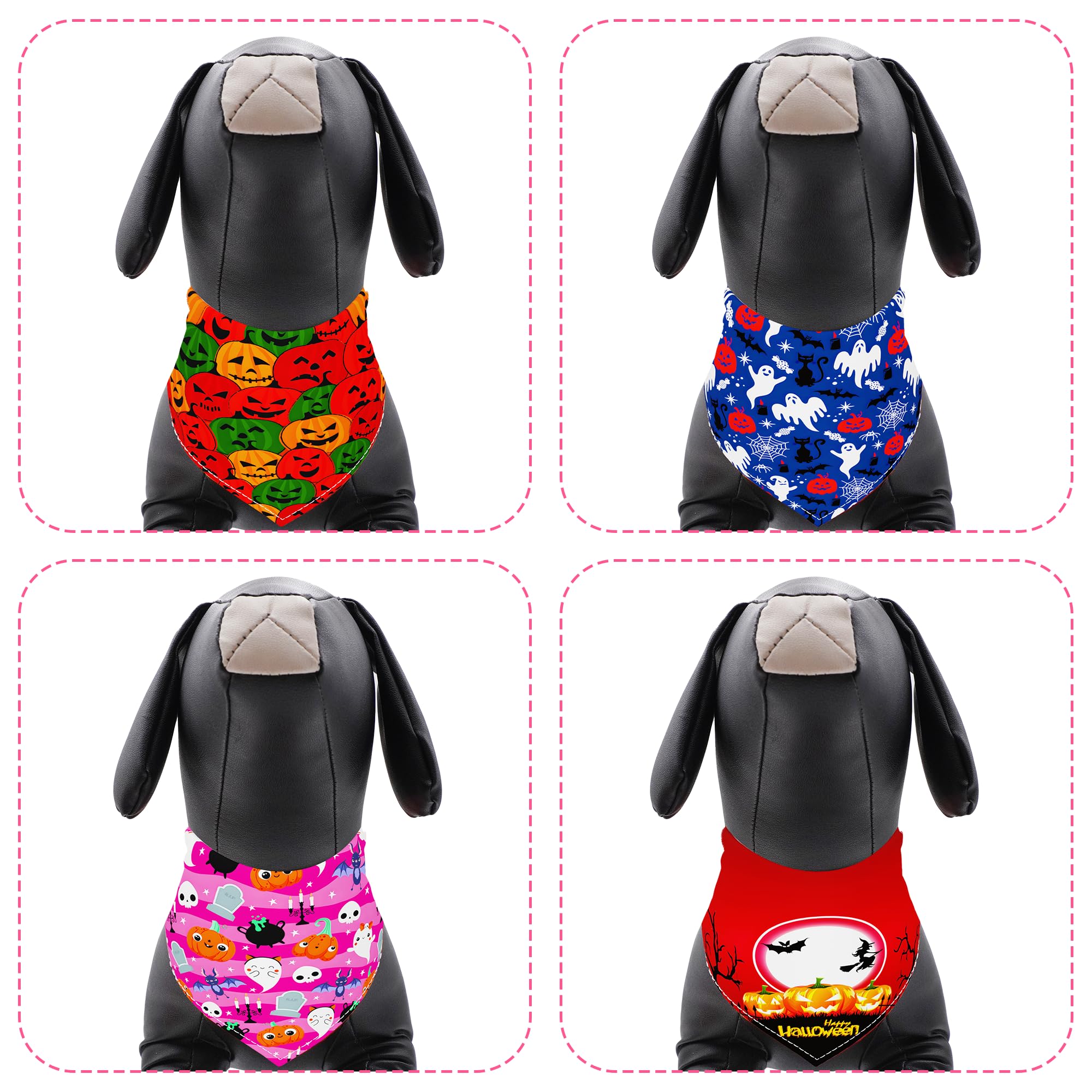 JpGdn grand chien portant bandana Halloween pour confort et style