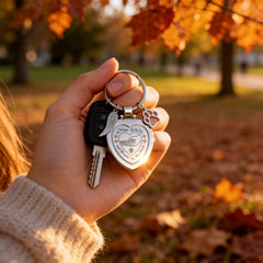 JPYTH porte‑clés ouvert montrant compartiment photo et simplicité d’insertion