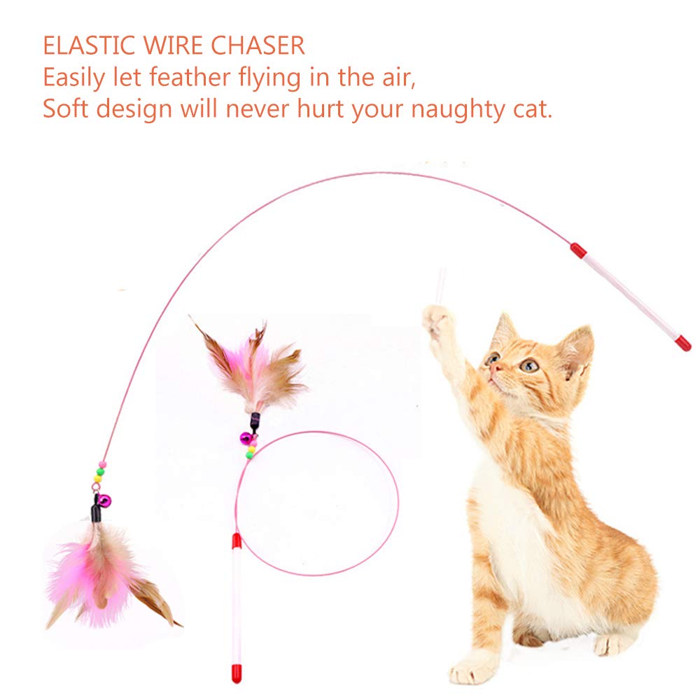 JTQXX Sanpink baguette en usage avec chat actif, encourage exercice et jeu