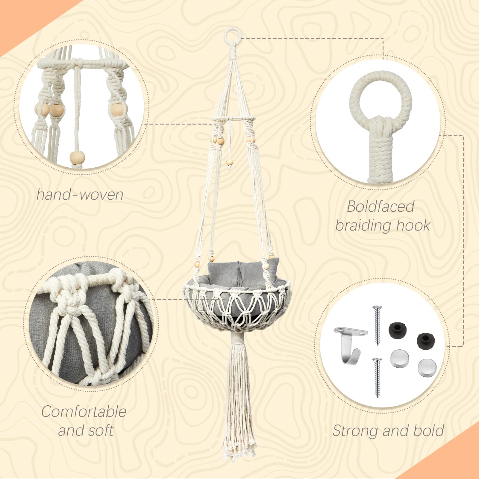 Juexica kit fixation avec vis et crochet pour installation sûre