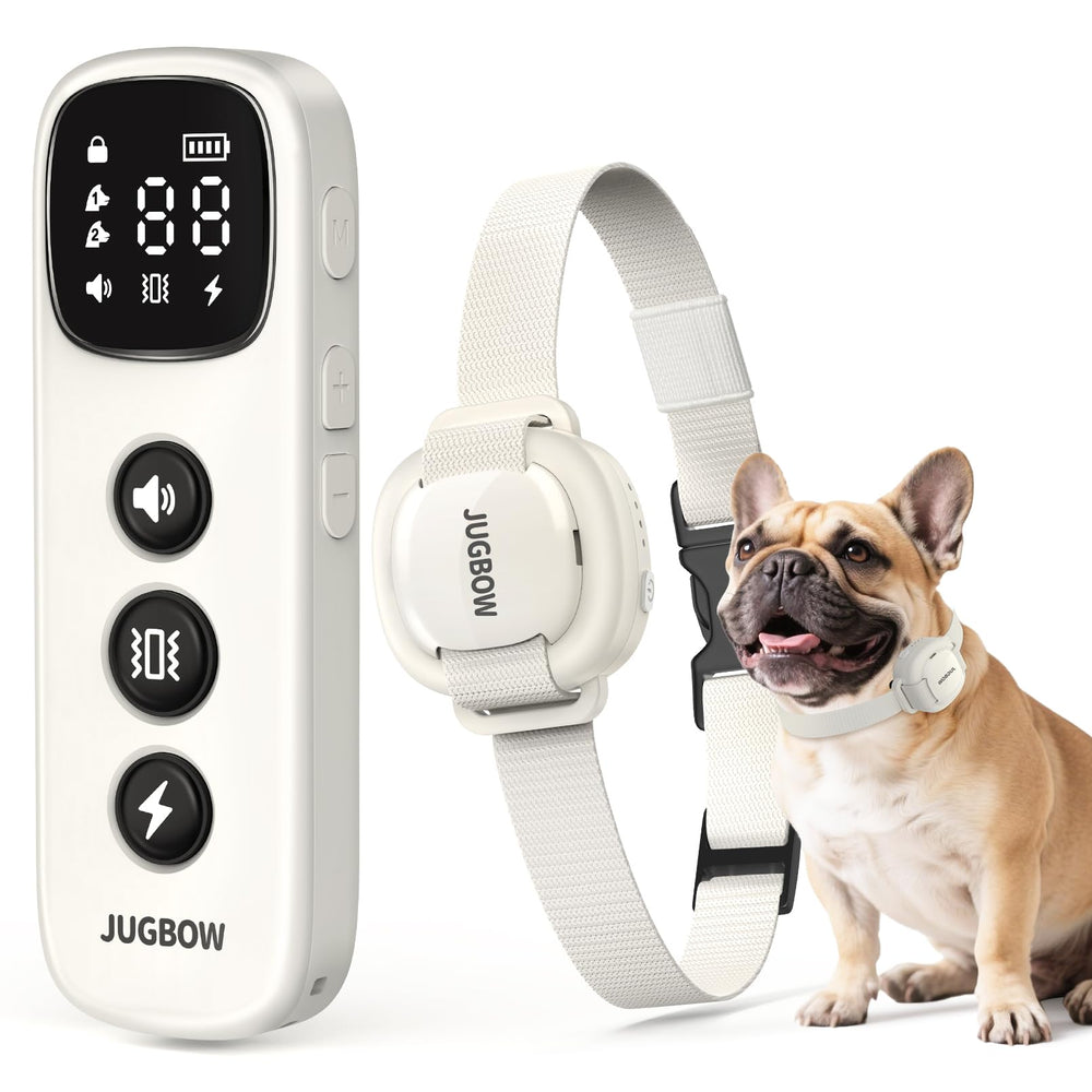 Jugbow emballage avant montrant le collier et télécommande utile pour choix