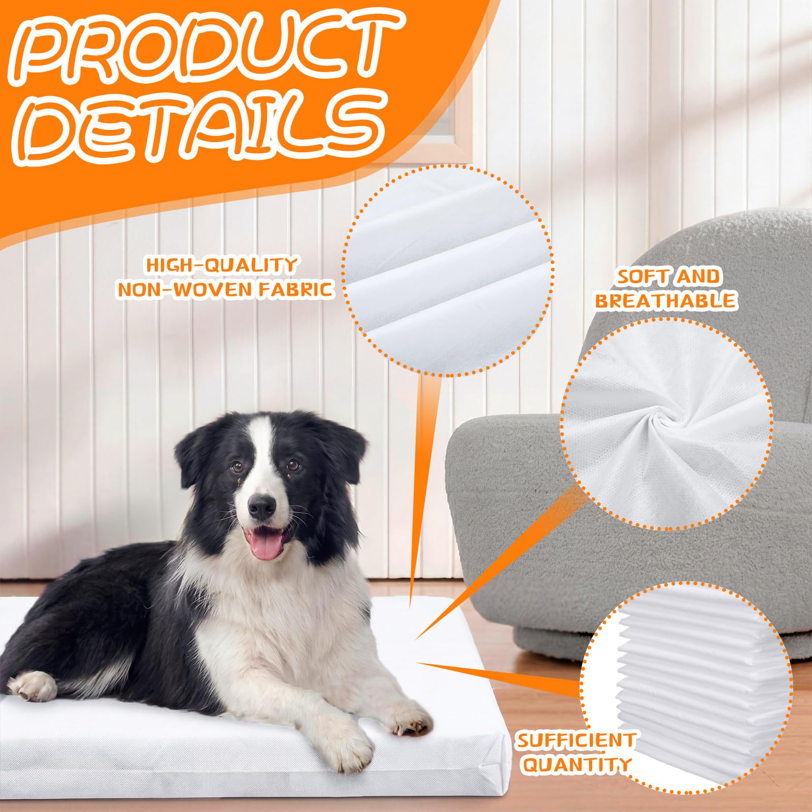 Junkin housse déployée sur lit pour chien, protection anti-salissures