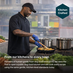 JustFoodForDogs gros plan poulet montrant tendreté et bénéfice appétence accrue