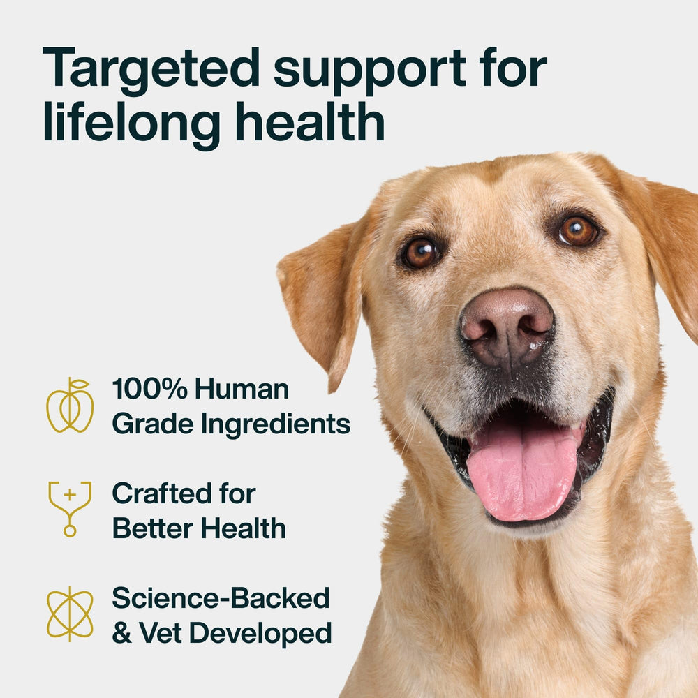 JustFoodForDogs étiquette lisible détaillant EPA et DHA pour santé du pelage