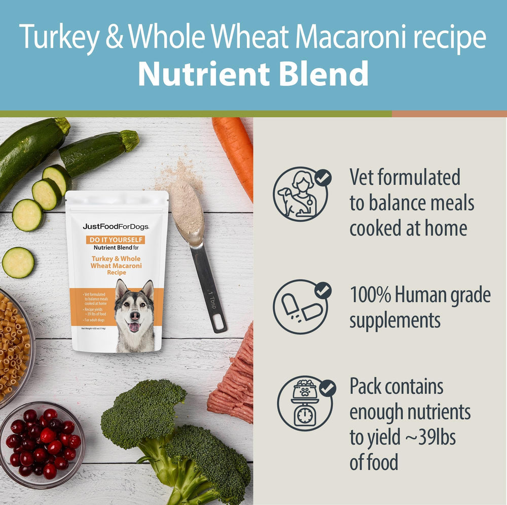 JustFoodForDogs étiquette détaillée indiquant nutriments essentiels