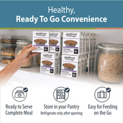 JustFoodForDogs gamelle servie mélange complet bénéfice appétence et nutrition