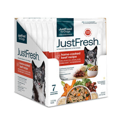 JustFoodForDogs sachet avant montrant le packaging et la praticité
