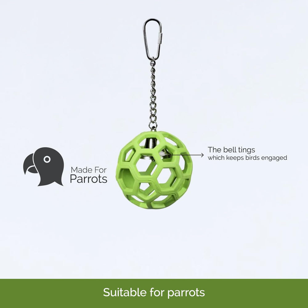 JW Hol-ee Roller en usage par perroquet développe coordination bec-patte