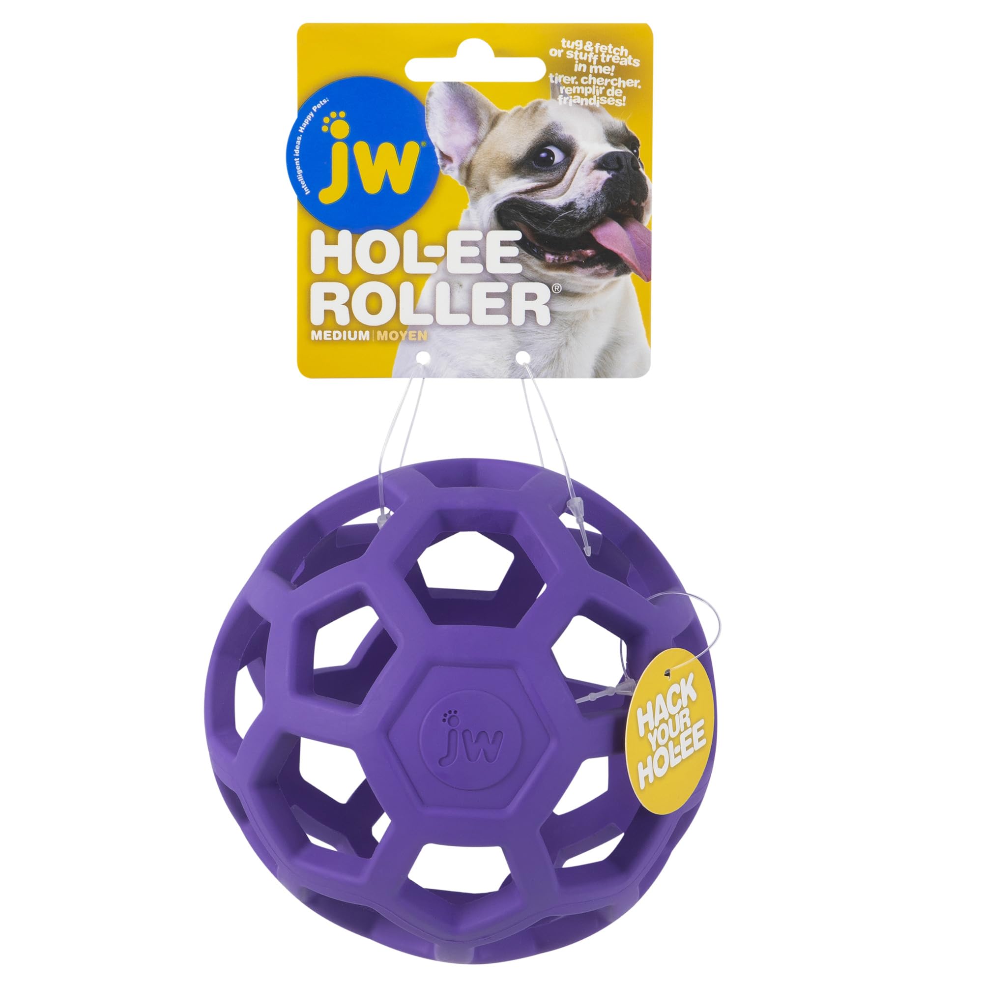 JW Hol-ee Roller vue avant et ouverture pour friandises bénéfique stimulation