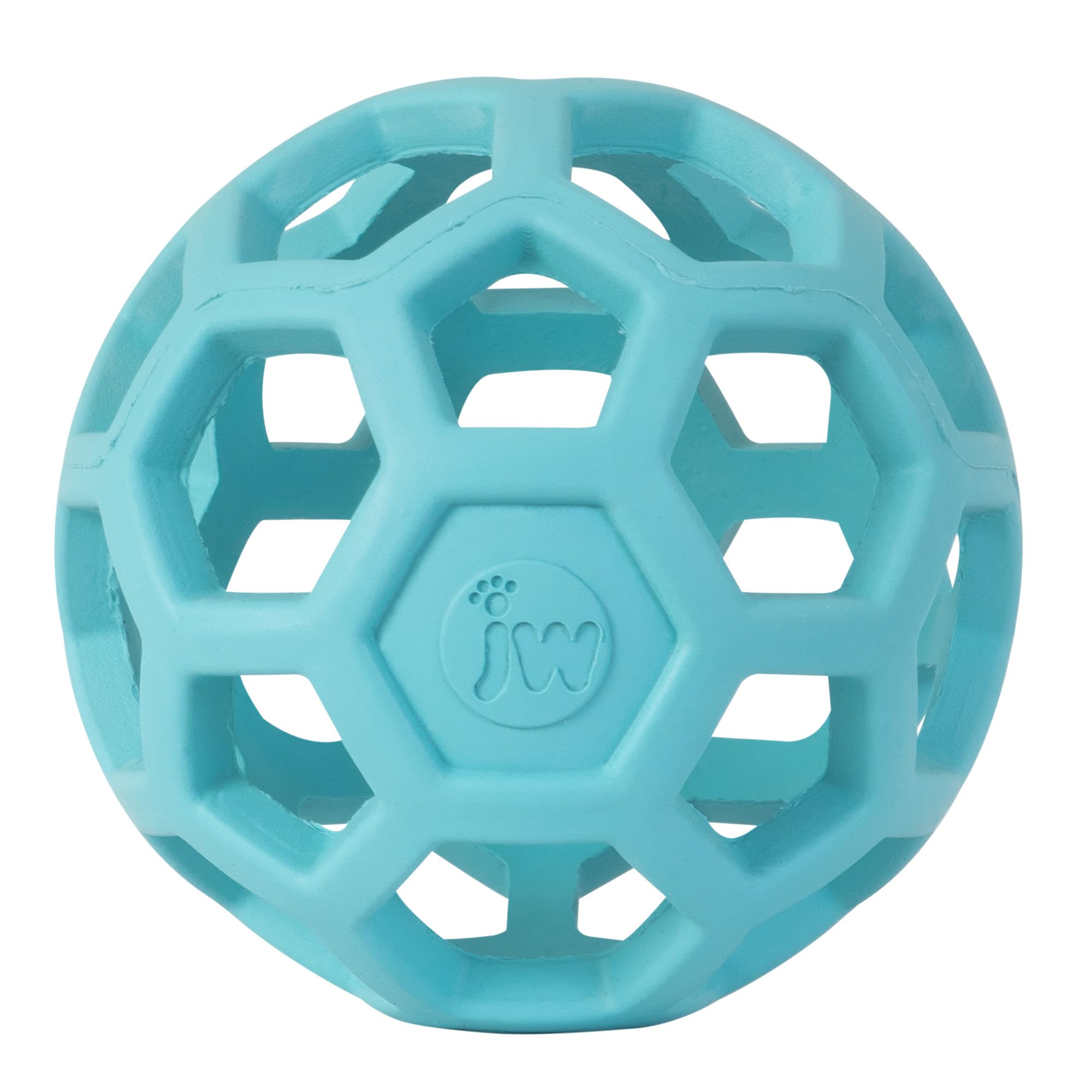 JW Hol-ee Roller vue de face montrant la balle et couleur bleu, stimule le jeu
