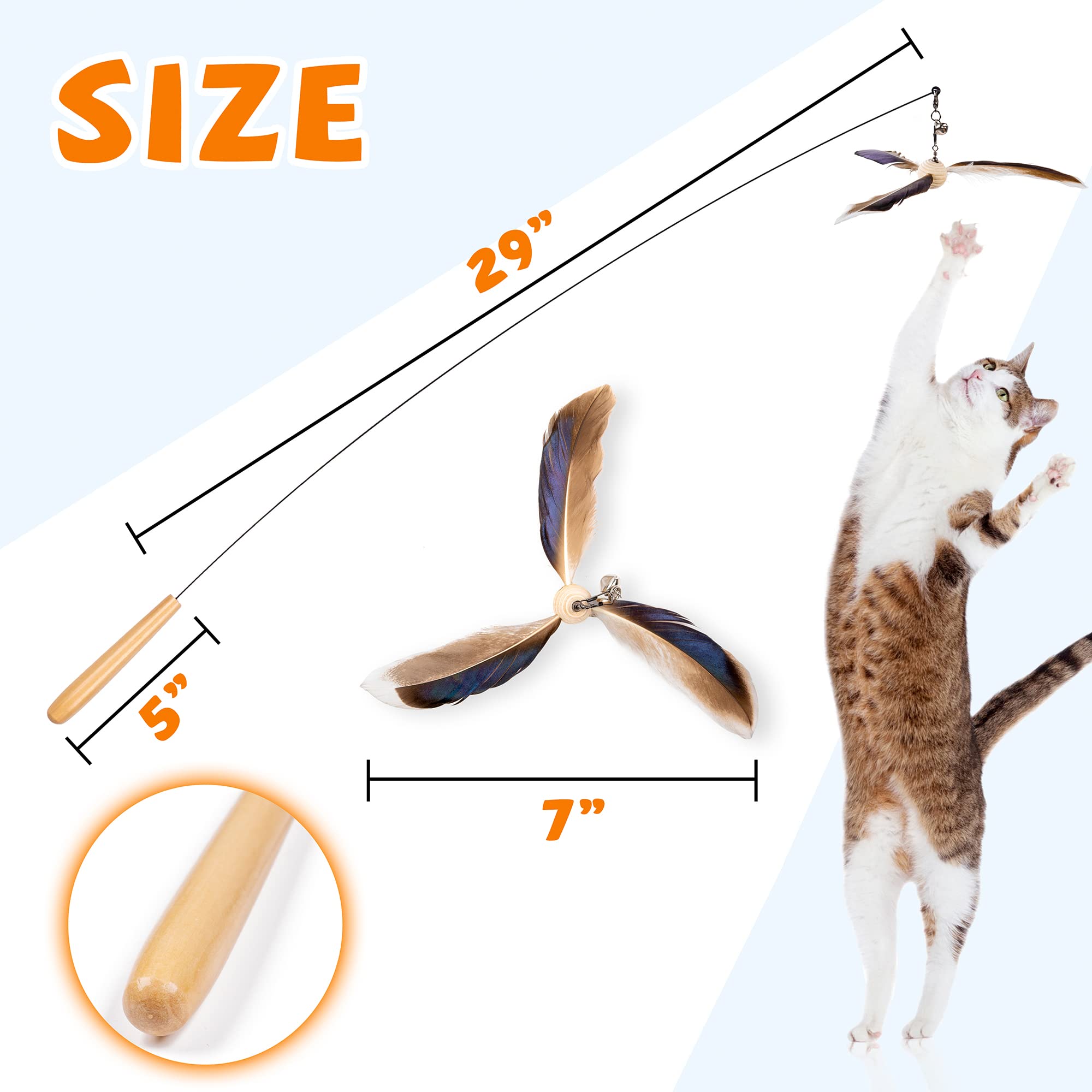 JXFUKAL chaton jouant avec la canne, stimule exercice et chasse
