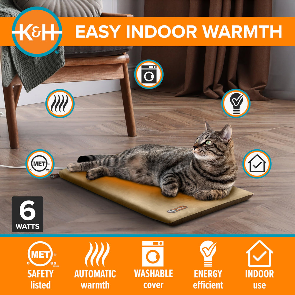 K&H Thermo-Kitty Mat chat allongé utilisant le tapis pour chaleur ciblée