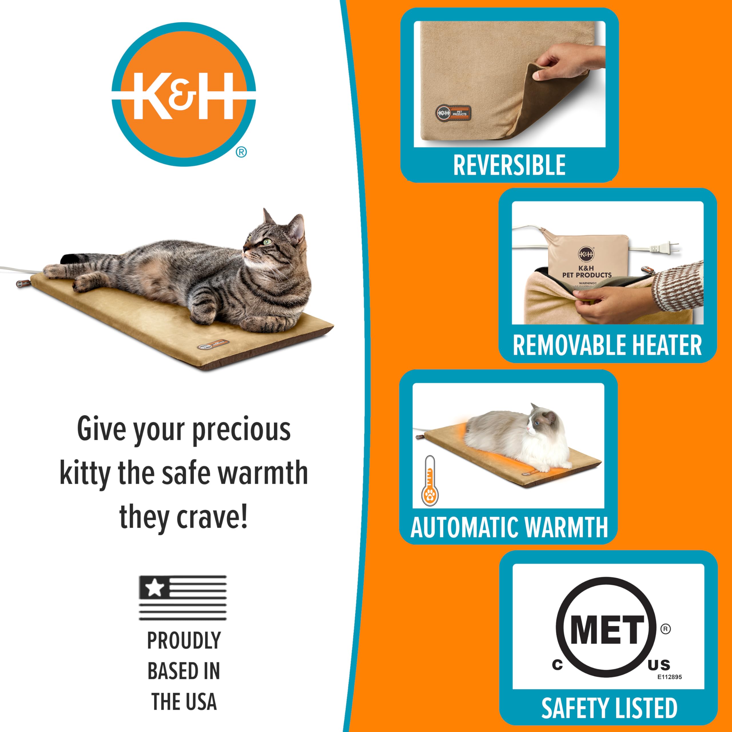 K&H Thermo-Kitty Mat élément chauffant extrait montrant facilité d'entretien