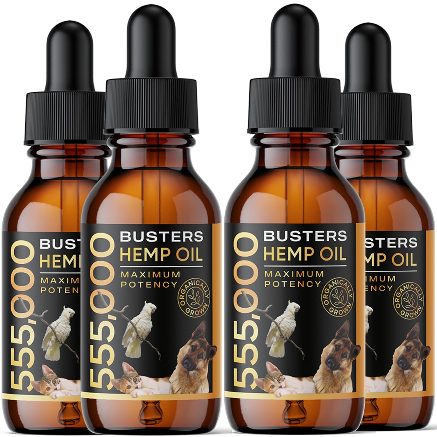 K2xLabs Buster's emballage 4 flacons montrant économie et durée