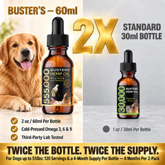 K2xLabs Buster's goutte d'huile au compte‑gouttes montrant dosage précis