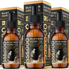 K2xLabs Buster's emballage face montrant le pack trois flacons, praticité
