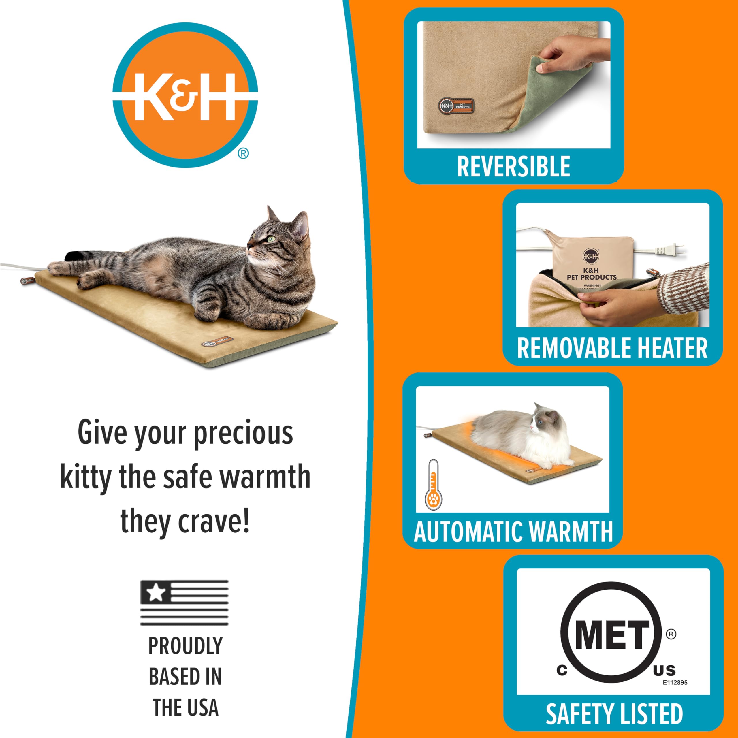 K&H Thermo-Kitty élément chauffant retiré facilitant le nettoyage rapide