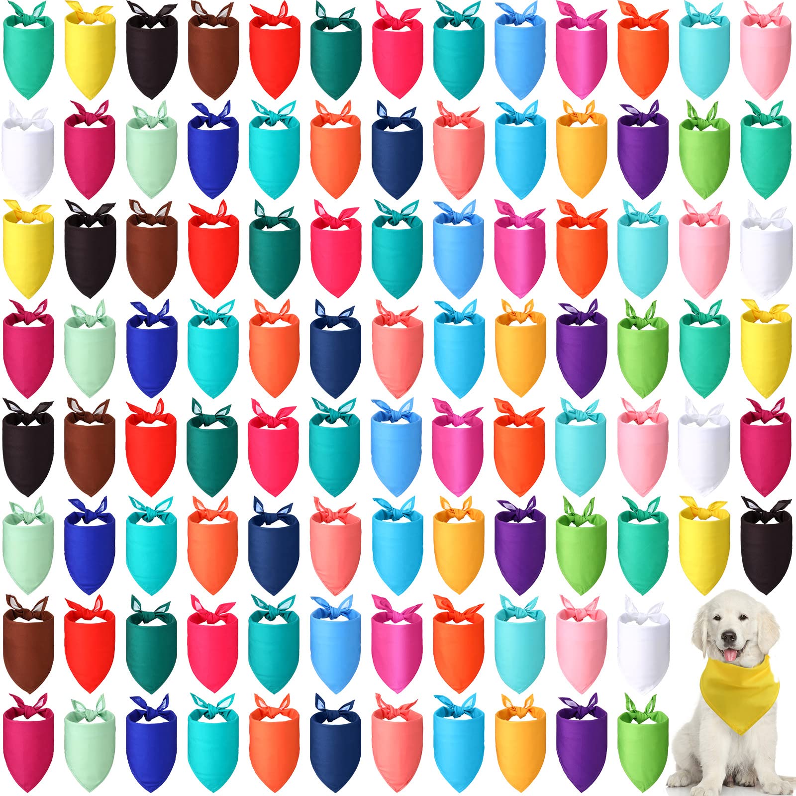 Kacctyen emballage du lot de 100 bandanas montrant quantité et couleurs
