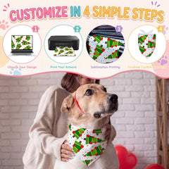 Kacctyen bandana plié en triangle porté par chien, look ajustable
