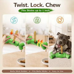 KADTC chien de grande race mâchant le porte-bully stick pour mastication contrôlée