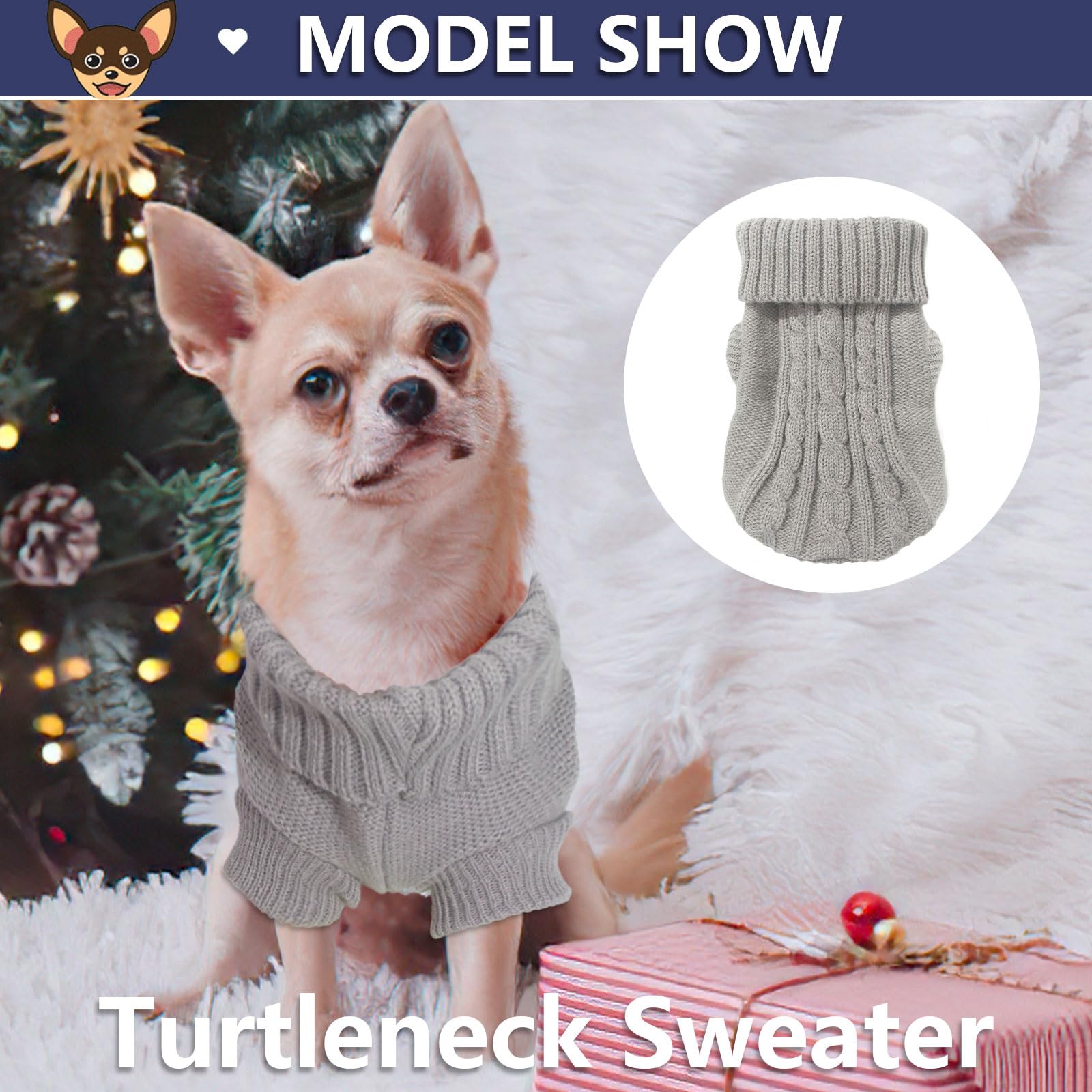 Kallfir's cutie chien porte pull col roulé pour confort extérieur