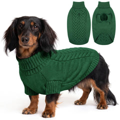 KAMA BRIDAL pull pour chien vu de face montrant la coupe et le motif, maintien thermique