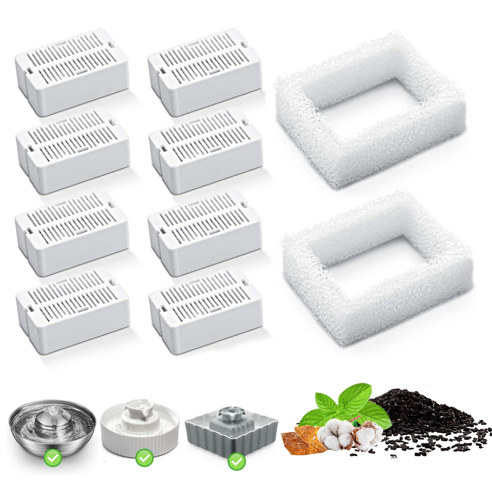 KANCHOU packaging avant montrant lot de 8 filtres et 2 mousses pour commodité