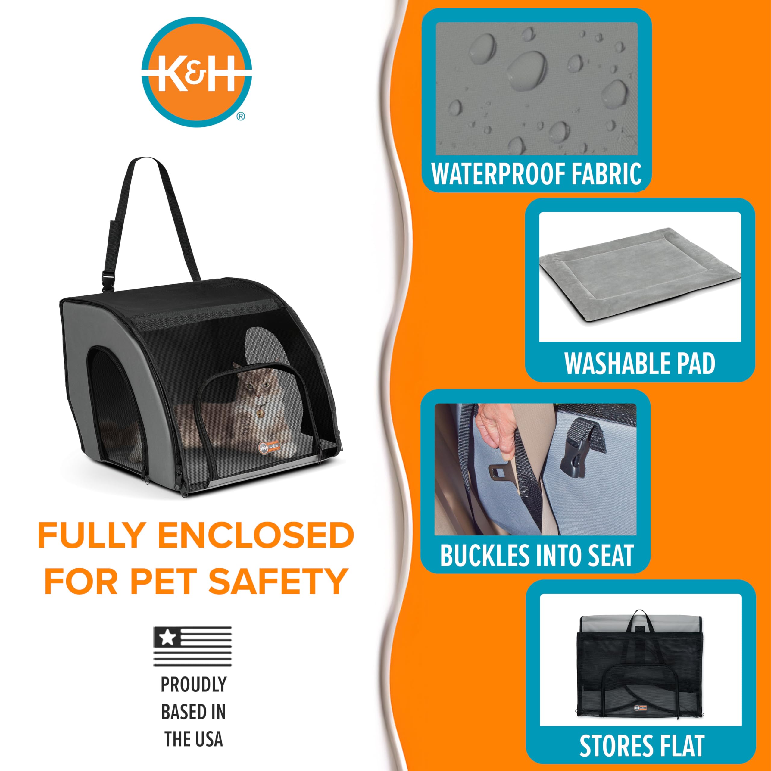 K&H coussin intérieur amovible lavable pour confort facile