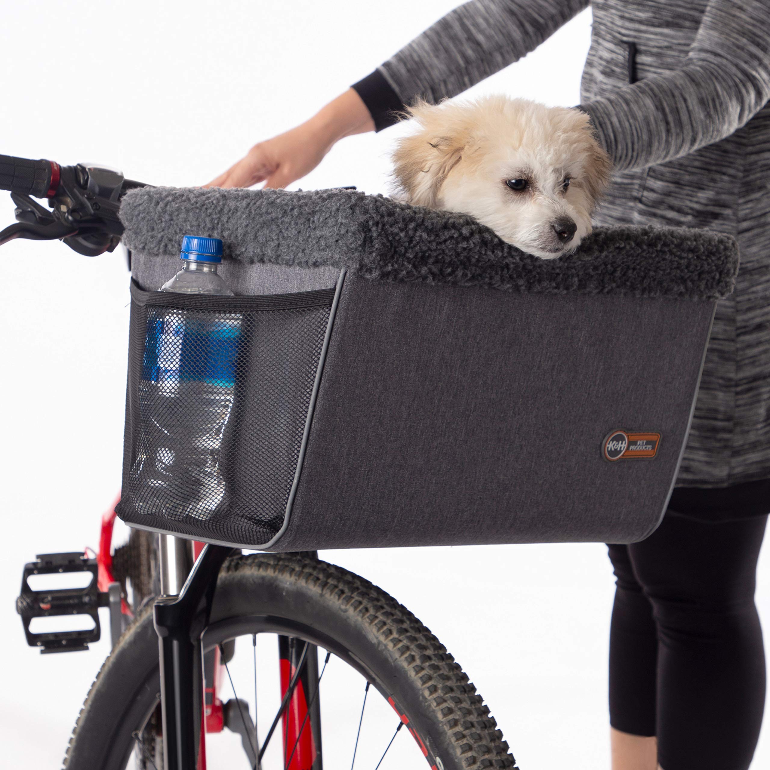 K&H vue avant du panier vélo montrant fixation et accès sécurisé