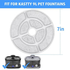 Kastty filtre installé dans fontaine en fonctionnement, maintient eau claire