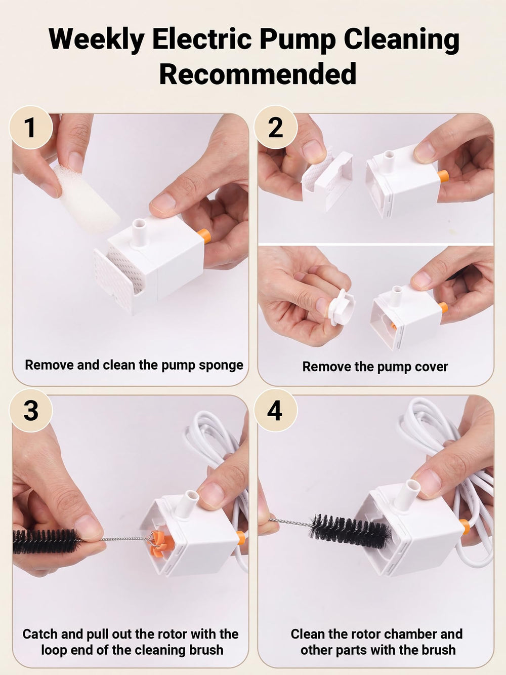 pompe Kastty à côté d'une main pour comparaison de taille et installation simple