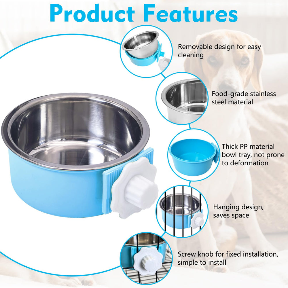 kathson gamelle remplie d'eau claire en inox, hydratation propre et accessible