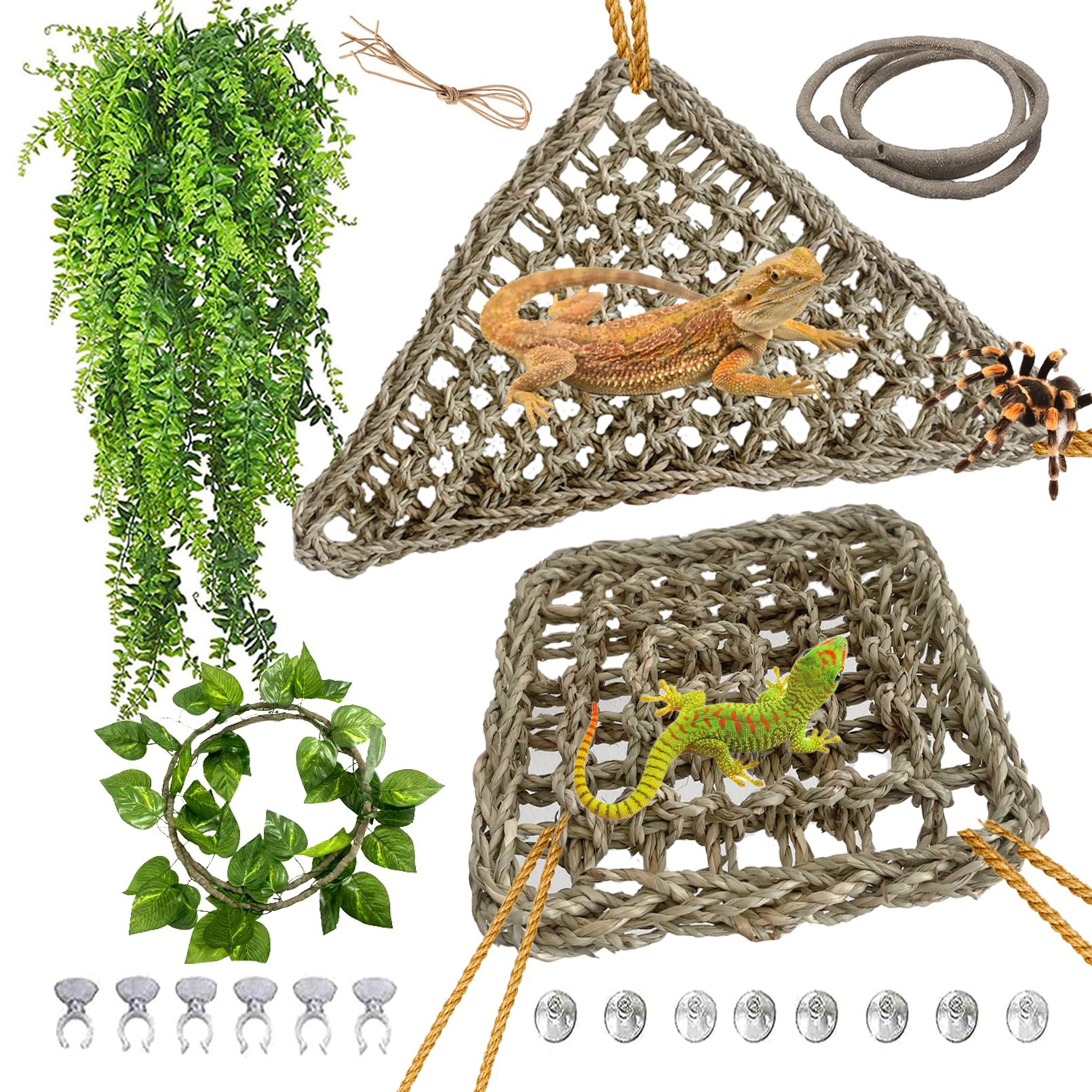 kathson hamac face avant montrant le lot et visuel d'emballage, ajoute du style au terrarium