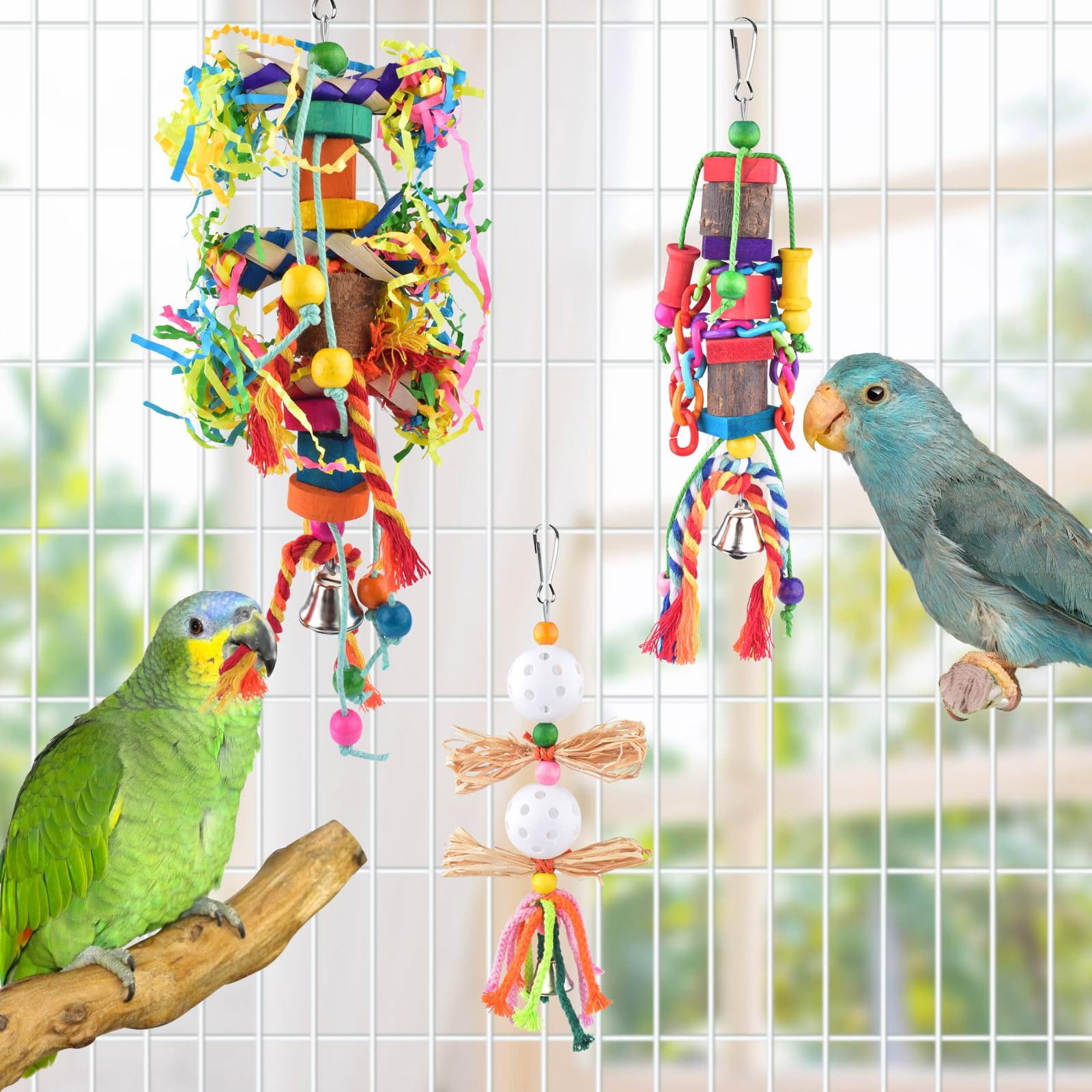 KATUMO jouets mordants colorés montrant textures pour usure du bec