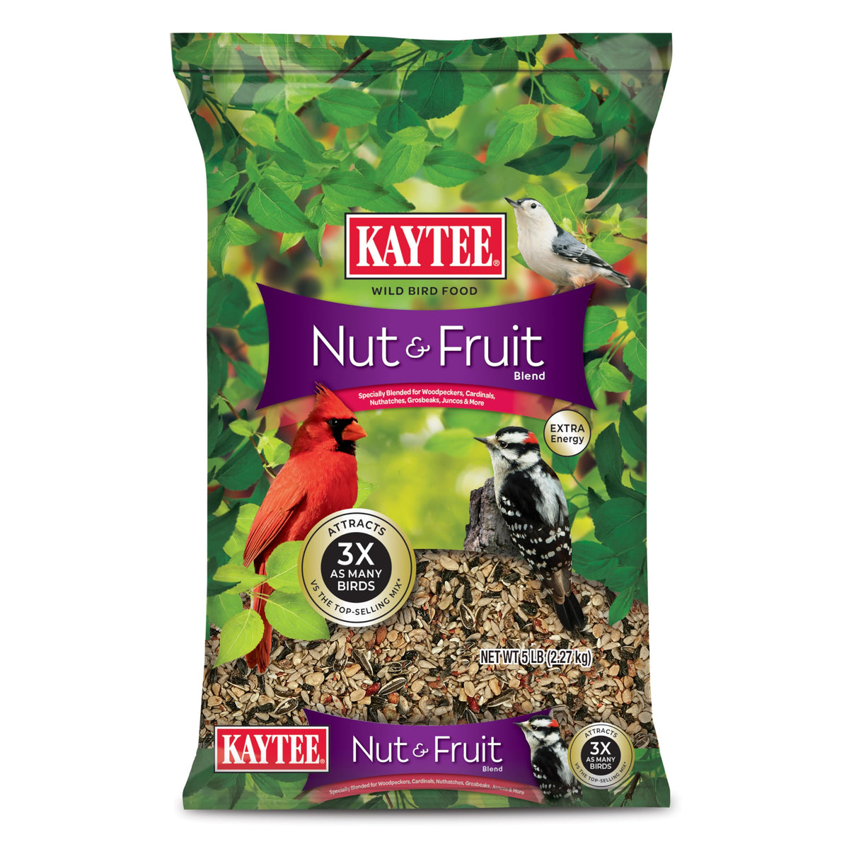 Kaytee emballage 5 lb montrant produit et attractivité