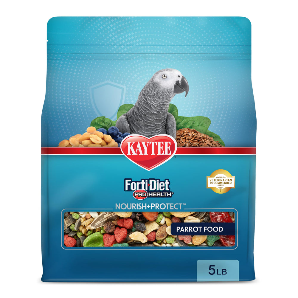 Kaytee emballage avant Forti-Diet Pro montrant le format 5 lb et bienfaits