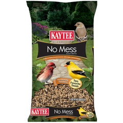 Kaytee emballage avant 8 lb montrant mélange no mess, solution pratique pour attirer les finches