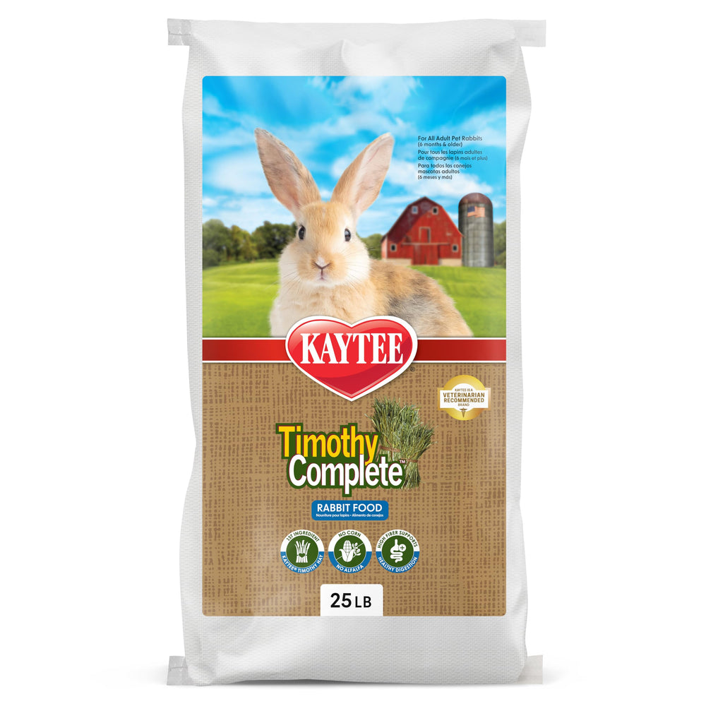 Kaytee emballage avant Timothy Complete montrant formulation riche en fibres