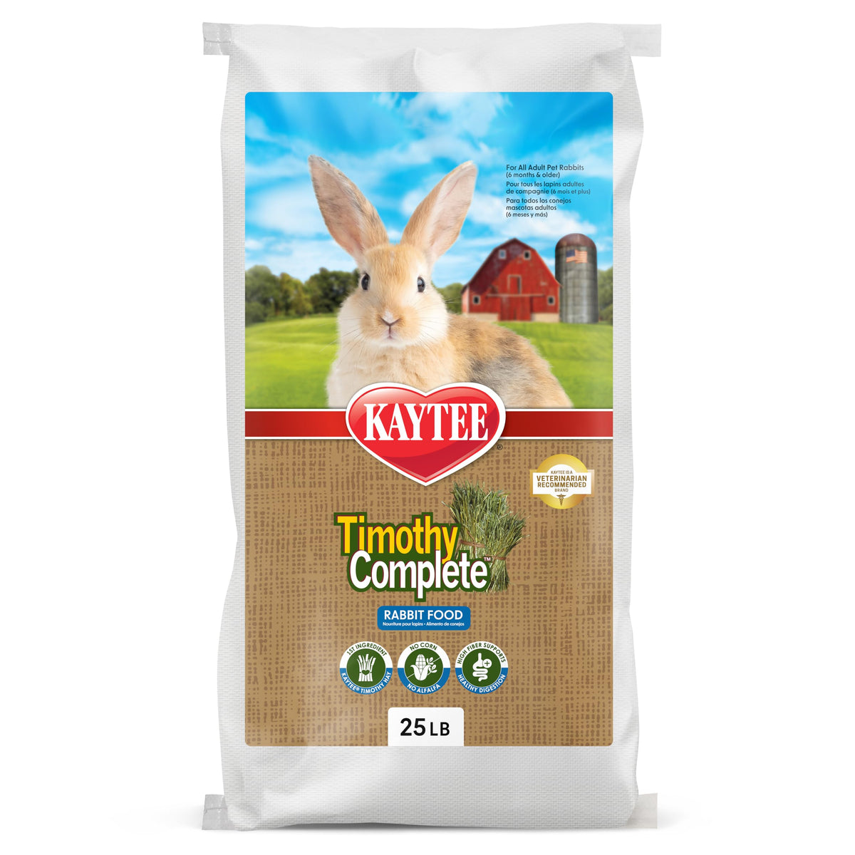 Kaytee emballage avant Timothy Complete montrant formulation riche en fibres