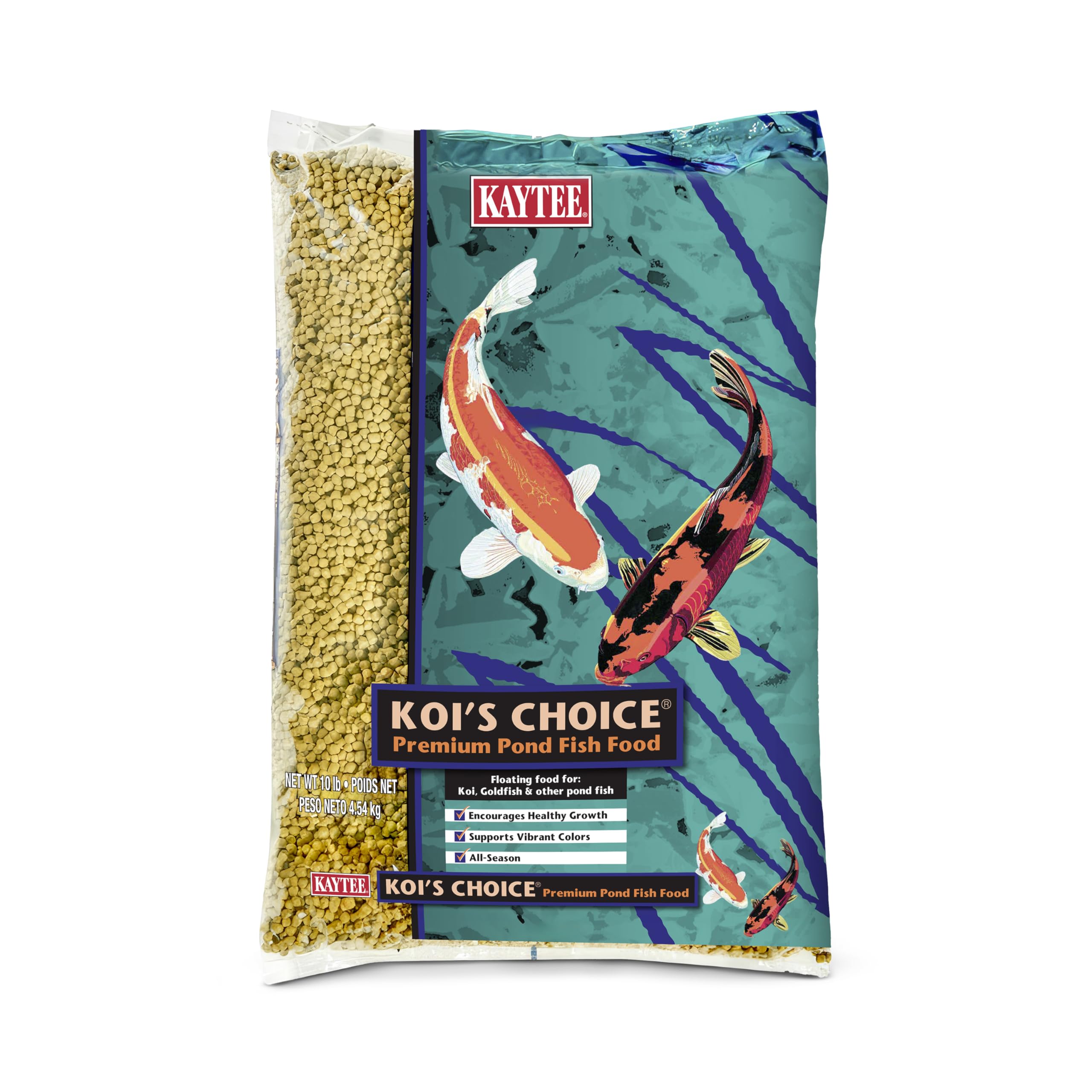 Kaytee emballage avant montrant granulés flottants et bénéfice nutritionnel